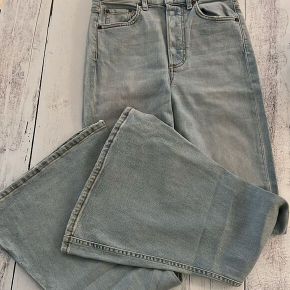 Boyish Free People Kingsley Button Fly Flare Jeans | Light Wash | 26 - Picture 8 of 11